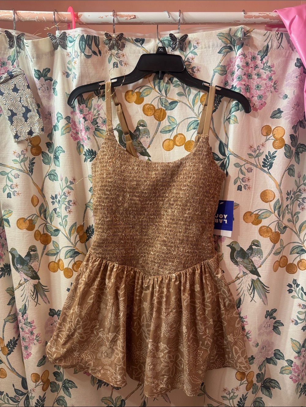 NWT JoyLab Brown Smocked Mini Dress medium